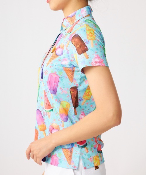 美品　LOUD MOUTH ラウドマウス　ヒマワリ総柄　ポロシャツ 美品 LOUD MOUTH ラウドマウス ヒマワリ総柄 ポロシャツ - メルカリ