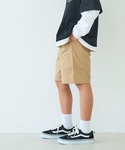 ワイドパンツ パンツ キッズ ツイルショートパ...の詳細画像3