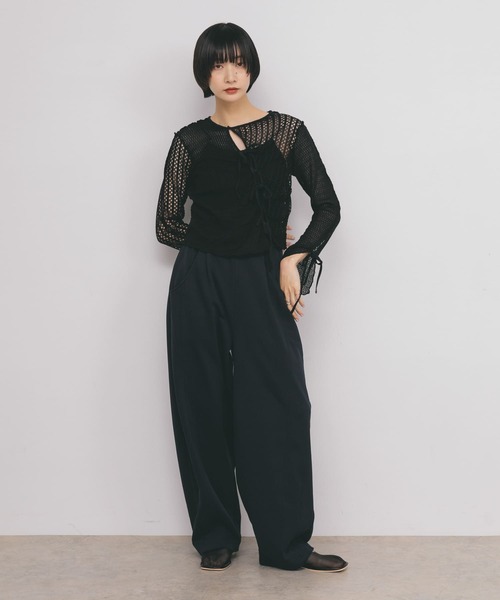 KBF / ケービーエフ パッチワークメッシュカーディガン KBF カーディガン パッチワークメッシュカーディガン レディース