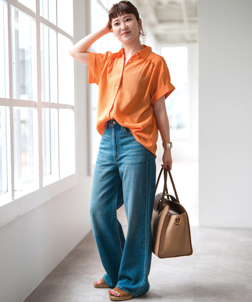 ブラウス シャツ ソフトローンギャザー半袖シャツ レディース Spick＆Span ブラウス シャツ ソフトローンギャザー半袖シャツ