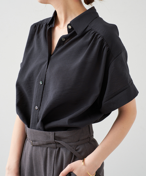 「Spick & Span」 半袖ブラウス FREE ブラック レディース Spick＆Span 「Spick & Span」 半袖ブラウス FREE ブラック系