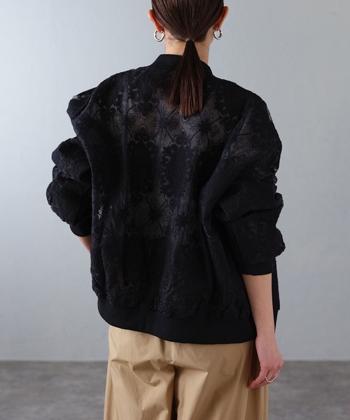 Lien Select ブルゾン アウター レース刺繍ブルゾン レディース