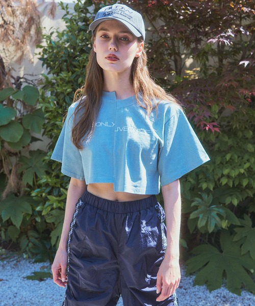 VIOLETTA（ヴィオレッタ） tシャツ 半袖 ピグメント加工風クロップドT