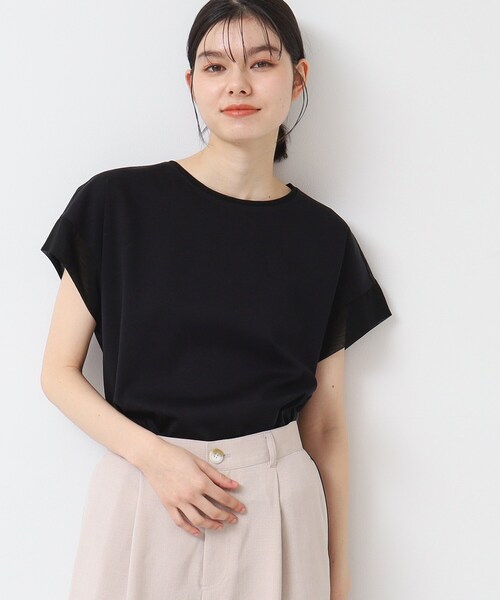 tシャツ 「洗える」コンビネーションシャーティング ペプラムデザイン カットソー レディース Dessin tシャツ 「シリーズ累計8万枚！選べる5サイズ/6色展開