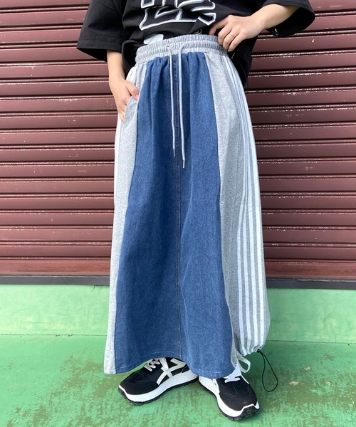 CRB デニムスカート デニム切替ラインロングスカート : ZOZOTOWN Yahoo