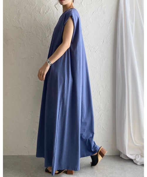 She's Closet ワンピース タックフレンチスリーブロング丈A