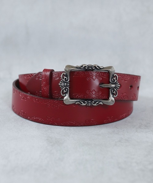 ウェスタン コンチョベルト 革 レザー 赤 レッド RED シルバー バックル レディース ハート ベルト（レッド）/Heart Belt(Red) レザー