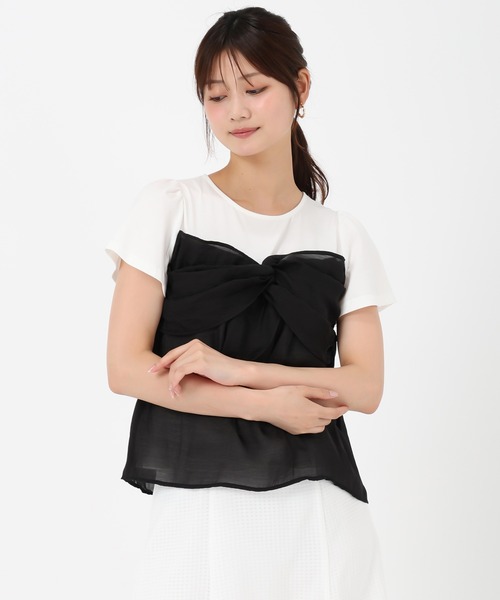 MISCH MASCH（ミッシュマッシュ） tシャツ リボンビスチェカットソー 