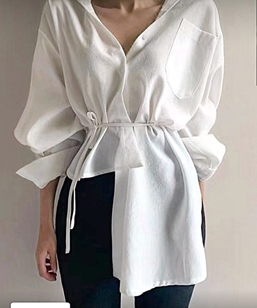 ブラウス シャツ ムードレイヤーシャツ（着こなし自在な、夏のシアーシャツ）/ Mood Layer Shirt レディース