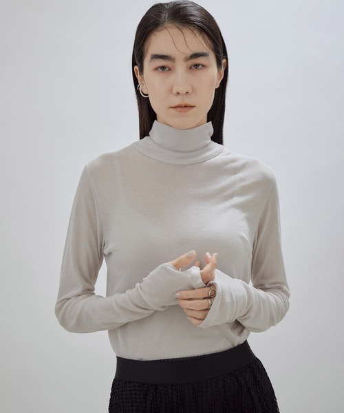 「ADAM ET ROPE'」 長袖カットソー FREE グレー レディース SALON adam et rope' 「SALON rope'」 長袖カットソー FREE