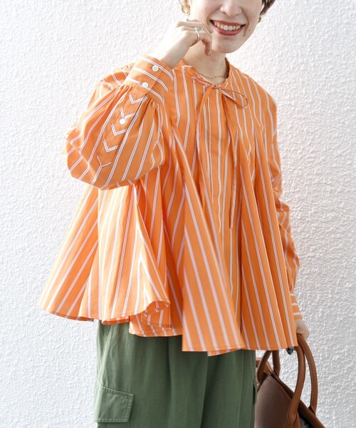 「SHIPS any」 長袖シャツ ONE SIZE オレンジ レディース SHIPS any 「SHIPS any」 長袖ブラウス ONE SIZE オレンジ