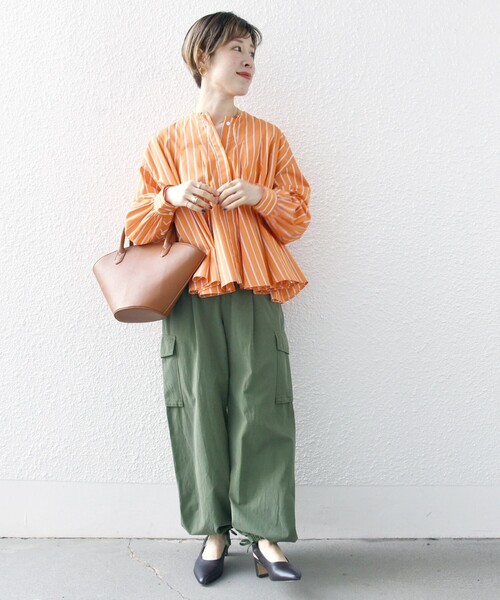 「SHIPS any」 長袖シャツ ONE SIZE オレンジ レディース SHIPS any 「SHIPS any」 長袖ブラウス ONE SIZE オレンジ