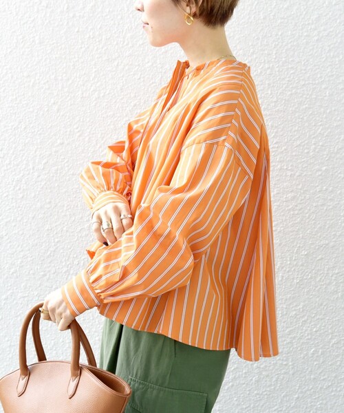 「SHIPS any」 長袖シャツ ONE SIZE オレンジ レディース SHIPS any 「SHIPS any」 長袖ブラウス ONE SIZE オレンジ