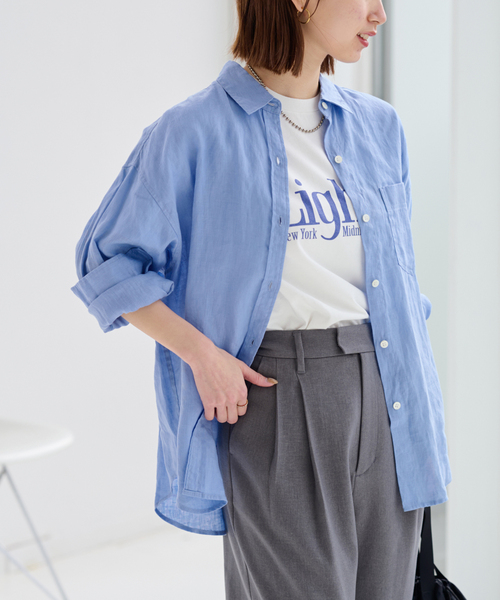「JOURNAL STANDARD relume」 長袖シャツ FREE ブルー系その他 レディース JOURNAL STANDARD relume 「JOURNAL relume」 長袖ブラウス FREE