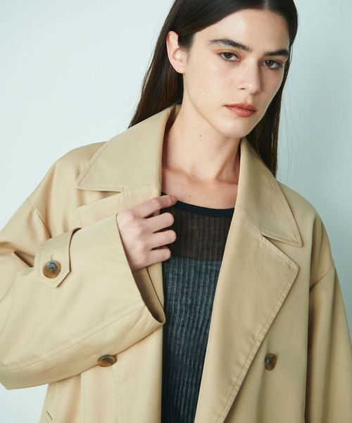 「N.O.R.C」 トレンチコート S ネイビー レディース_画像7