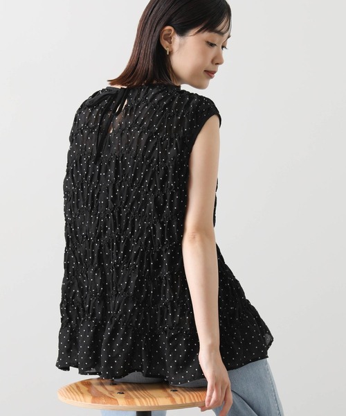 ★即購入可★新品未使用★ドットシャーリングブラウス ブラック Gready Brilliant（グレディブリリアン） ブラウス シャツ ドット