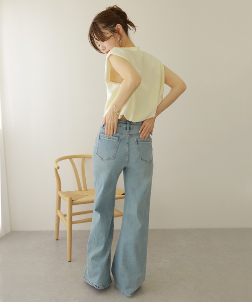 ジーンズ デニム デニムパンツ stitch deign semi flare denim
