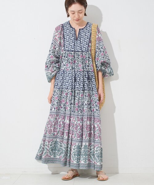 CRAFT STANDARD BOUTIQUE｜インド綿ティアードマキシワンピース