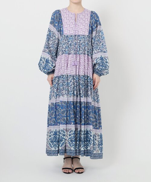 SLOBE IENA ワンピース インドパネルティアードワンピース