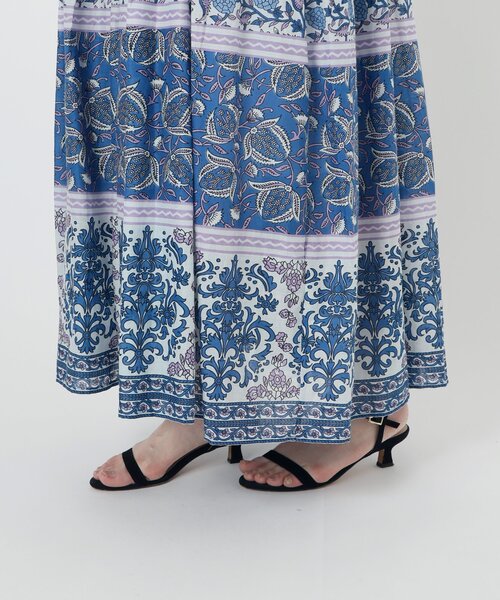 SLOBE IENA ワンピース インドパネルティアードワンピース