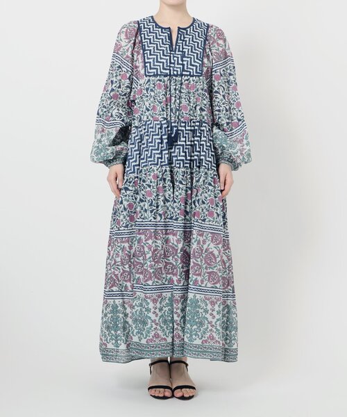SLOBE IENA スローブイエナ　マキシ丈　ワンピース　ティアード　刺繍　黒 SLOBE IENA スローブイエナ マキシ丈 ワンピース ティアード