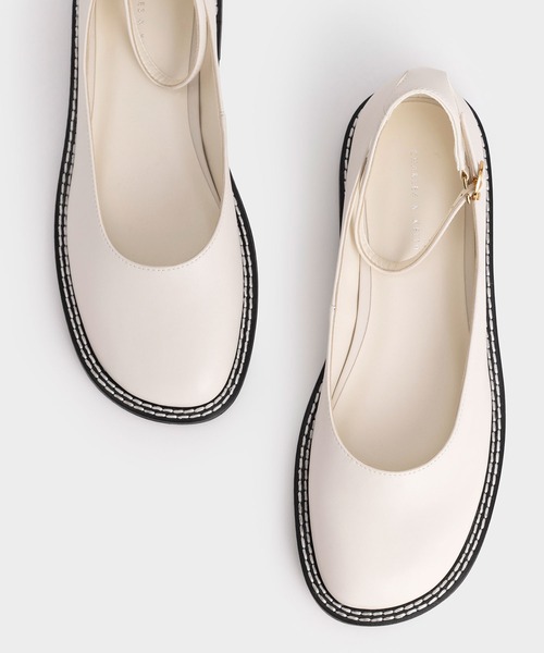 「CHARLES & KEITH」 バレエシューズ 23.5cm ブラック系その他2 レディース