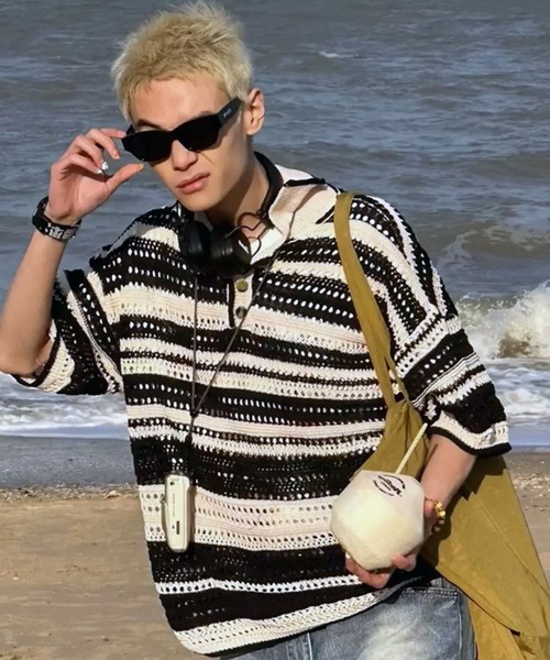 THE HITSS（ヒッツ） スマホショルダー ポロシャツ レトロ カラフル
