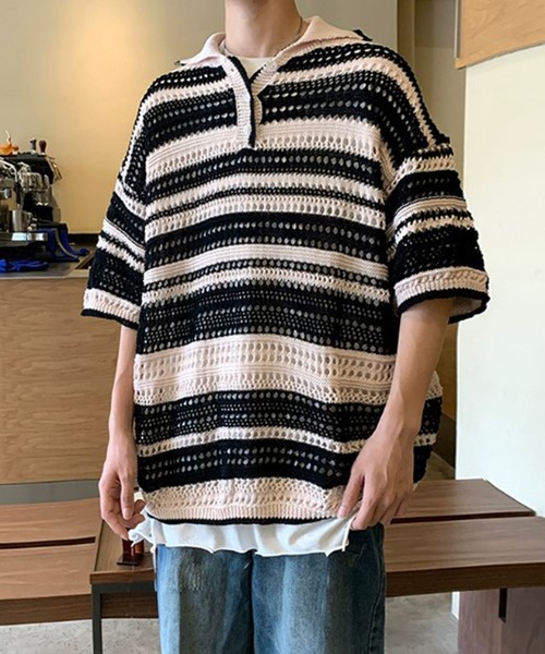 THE HITSS（ヒッツ） スマホショルダー ポロシャツ 半袖 レトロ