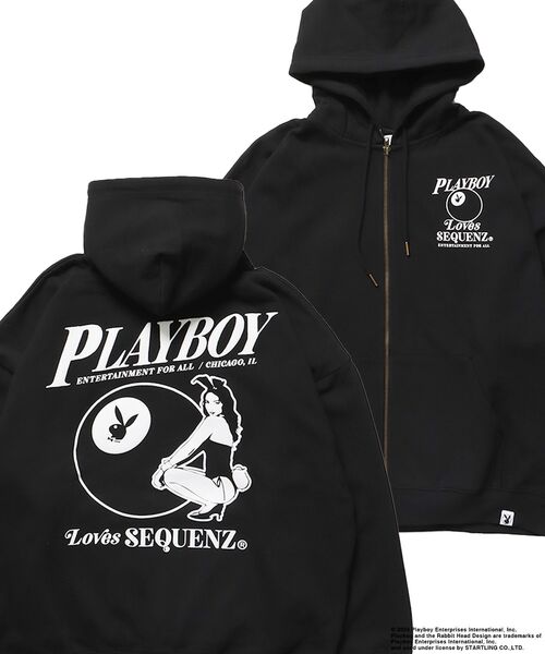 PLAYBOY 「PLAYBOY」 ジップアップパーカー「SEQUENZコラボ