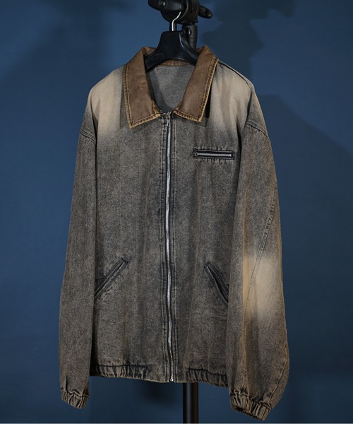 unrelaxing（アンリラクシング） ブルゾン アウター 襟レザー ビッグ