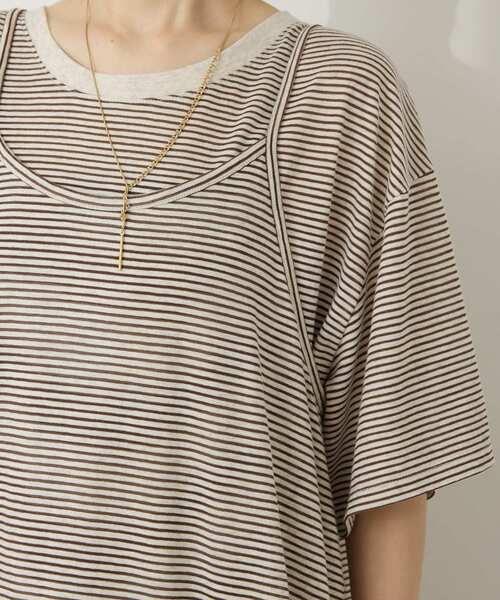 ぽんワンピース２点 AMERICAN HOLIC ワンピース 「2点セット」レイヤードボーダーT