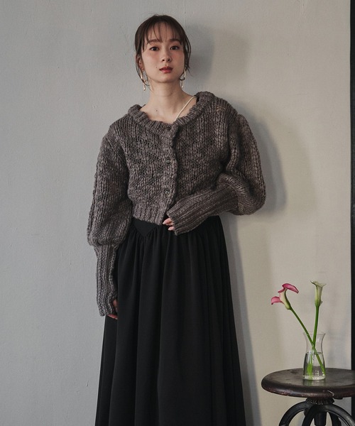 mideal（マイディール） カーディガン volume sleeve knit cardigan
