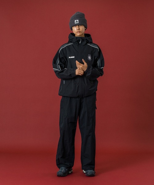 XLARGE ブラックジャケット フード付き Mサイズ XLARGE ナイロンジャケット HOODED TRACK JACKET メンズ
