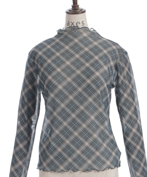 axes femme（アクシーズ ファム） tシャツ チェック柄シアートップス