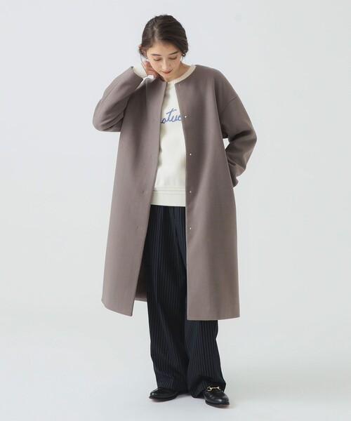 B：MING by BEAMS（ビーミング by ビームス） ノーカラーコート コート