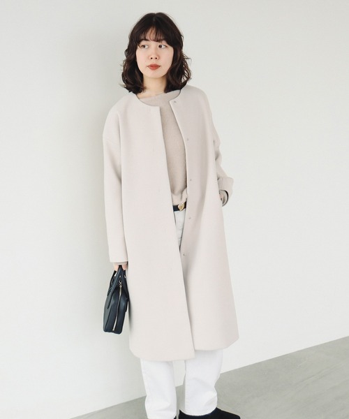 B：MING by BEAMS（ビーミング by ビームス） ノーカラーコート コート