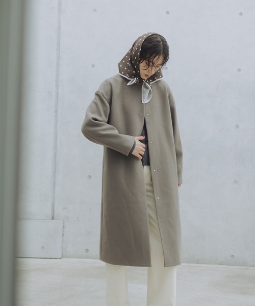 ビームス　ノーカラーコート　未使用品 B：MING by BEAMS（ビーミング by ビームス） ノーカラーコート コート