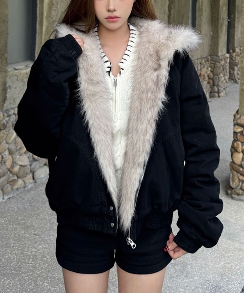 ジャケット・アウター vui..2love 楽天市場】【CAMBIO(カンビオ)】Wave Zipper Reversible Jacket