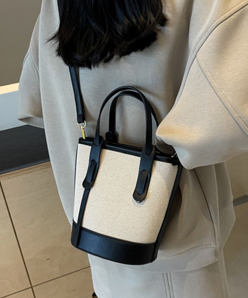 c.u.l ショルダーバッグ バッグ ツートーン ミニ トート バイカラー