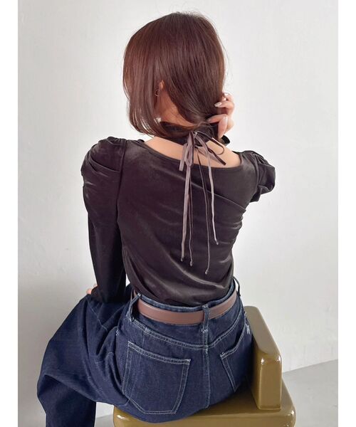 dazzlin（ダズリン） tシャツ チョーカー付ドレープシアーベロア