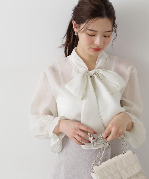 「PROPORTION BODY DRESSING」 7分袖ブラウス MEDIUM ブルー レディース_画像3