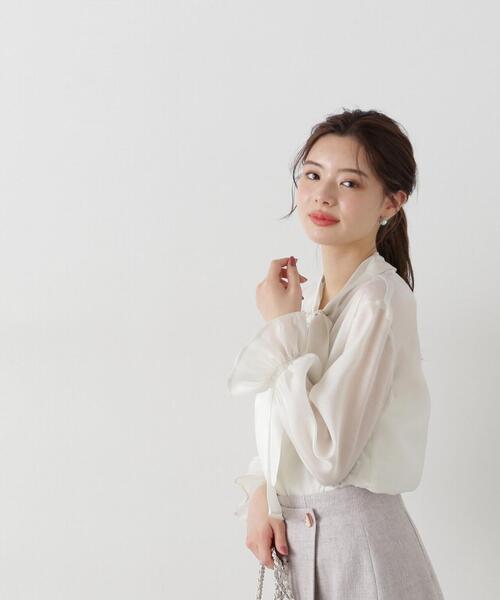 「PROPORTION BODY DRESSING」 7分袖ブラウス MEDIUM ブルー レディース_画像5