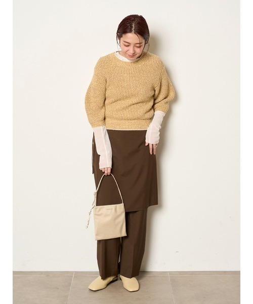 SHISHIKUI 半袖ニット ベージュ MIESROHE（ミースロエ） 半袖ニット ONE SIZE ベージュ レディース