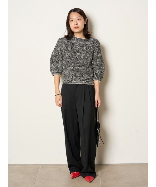 MIESROHE（ミースロエ） 半袖ニット ONE SIZE ベージュ レディース