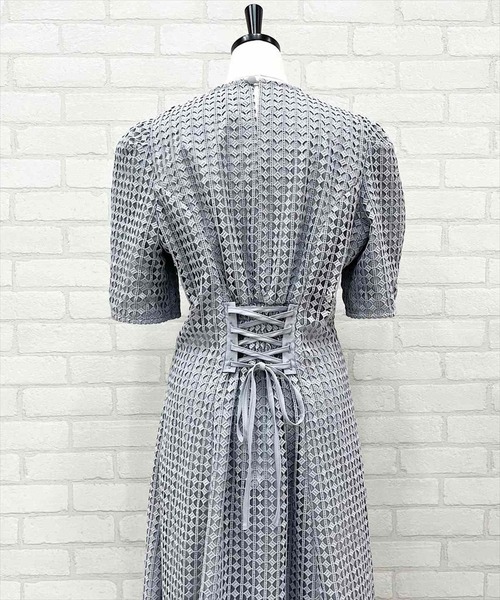 「SWINGLE」 半袖ワンピース MEDIUM ブルー レディース_画像9