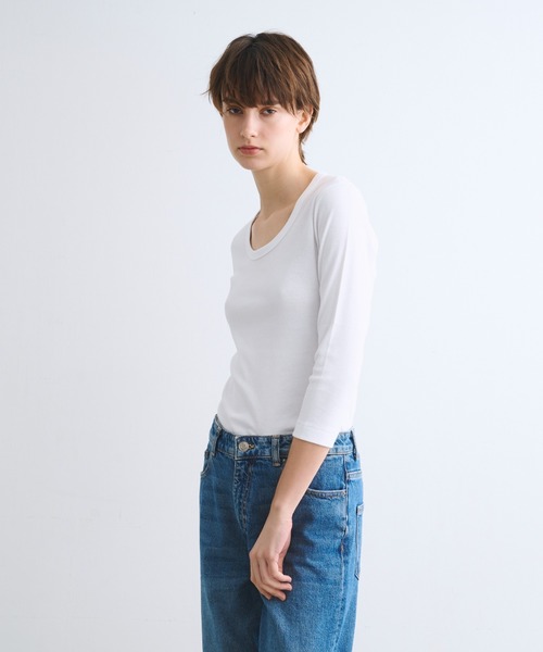 「three dots」 長袖カットソー SMALL ライトグレー レディース_画像7