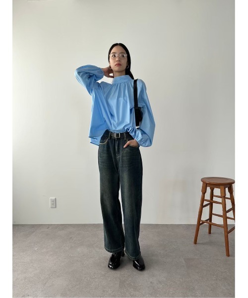 「DRWCYS」 長袖ブラウス FREE サックスブルー レディース_画像7