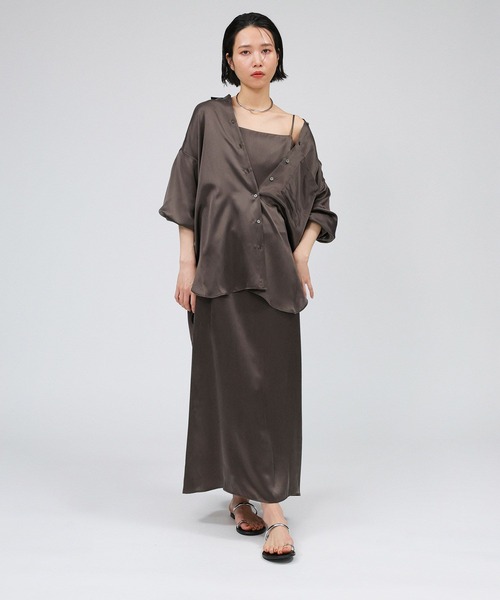 「BABYLONE」 長袖シャツ フリー ダークブラウン レディース_画像6