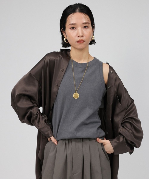 「BABYLONE」 長袖シャツ フリー ダークブラウン レディース_画像9