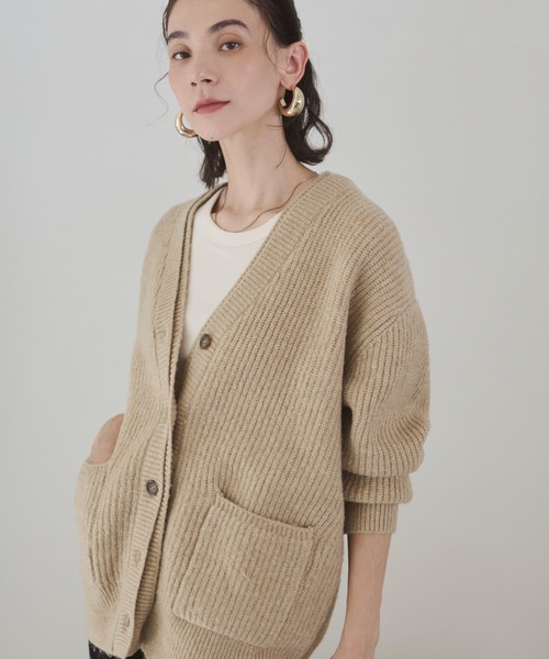 「ANGIE」 ニットカーディガン FREE オレンジ レディース_画像9